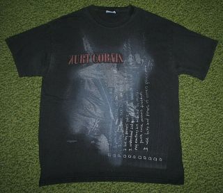 Vintage (l) Kurt Cobain Black Tour/ Concert T - Shirt (nirvana)