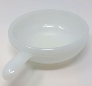 1 Vintage Glassbake Usa White Milk Glass Soup Bowl With Handle