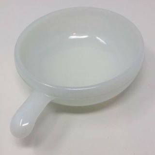 1 Vintage GlassBake USA White Milk Glass Soup Bowl with Handle 2