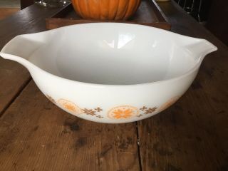 Vintage Pyrex Town & Country 4 Qt.  Cinderella Mixing Bowl 444 Orange And Brown
