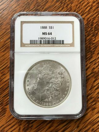 1888 - P Morgan Silver Dollar,  Ngc Ms - 64