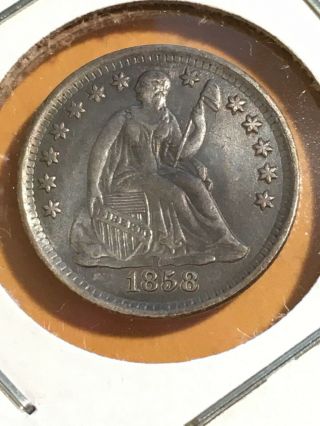 1858 Seated Liberty Half Dime About Uncirculated Au Awesome Coin Priced To Move