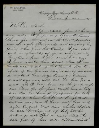 1881 Cheyenne River Agency (dakota Territory) Indian Trader Letter - Content