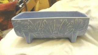 Large Mccoy Pottery Butterfly Line Blue Planter Vintage