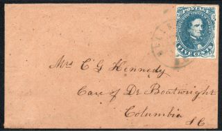 Pristine Small Confederate Cover - 1862 - Csa 4,  5¢ Blue - 3 Margins (mc15)
