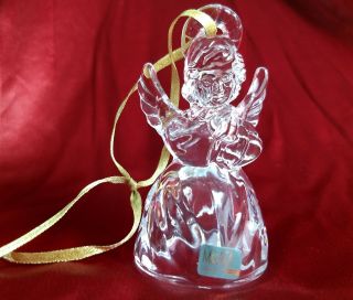 Mikasa Crystal Glass Angel w/ Trumpet Christmas Ornament Heavenly Music w/ Box 3