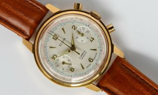 Vintage Rare Elgin Chronograph Watch Fully Serviced 37mm Venus 188 1$