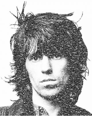 Keith Richards Portrait - Made Up Of Rolling Stones Song Titles - Glossy Poster
