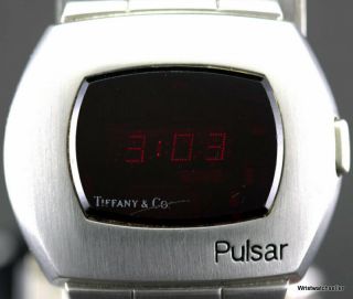 Vintage Pulsar P2 Tiffany & Co.  Ss Led Time Computer Watch James Bond