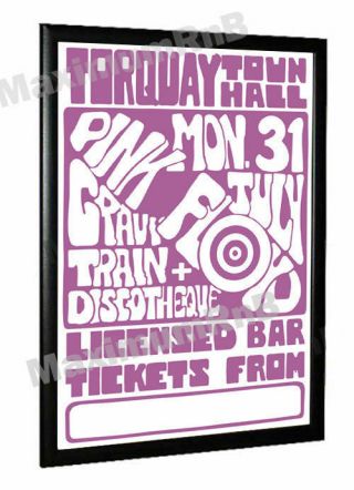 Pink Floyd Concert Poster Torquay Town Hall 1967