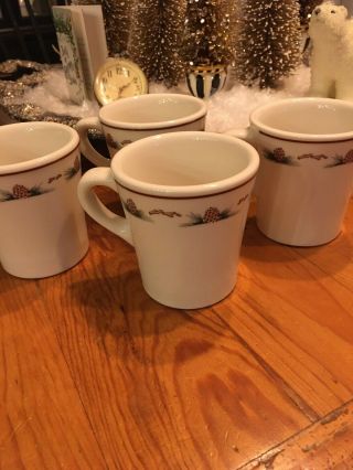Vintage Syracuse China Pine Cone Pattern Restaurant Ware Coffee Cups/mugs - 4