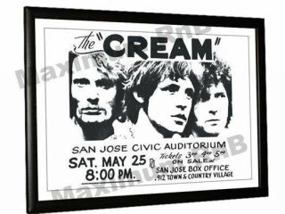 Cream Eric Clapton Concert Poster San Jose Civic Auditorium Usa 1968