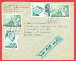 Chile Topic India Gandhi Overprint Stamp,  On Cover To Usa