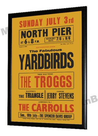 The Yardbirds Troggs 1966 Concert Poster Blackpool