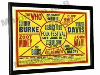 The Who John Mayall Birds Marianne Faithful Uxbridge Festival Poster 1965