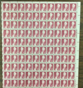 1293a Lucy Stone,  Suffragette,  Tagged Mnh Sheet Of 100.  50 Cents.  In 1973