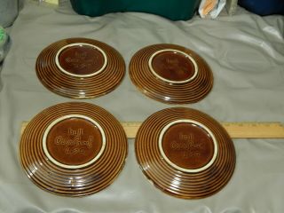 Hull Pottery Usa {lot} 4 Oven - Proof 6  Plates Vtg Earthtone Glazed Stoneware