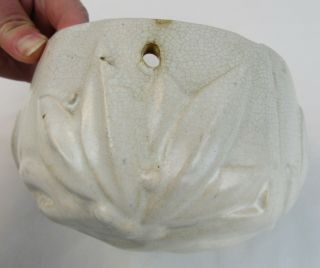Vintage Arts And Craft Mccoy Hanging White Leaves Berries Pottery Garden Planter