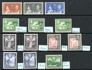 British Guiana George Vi 1938 Part Sets Lm & With Perf,  Colour & Wmks