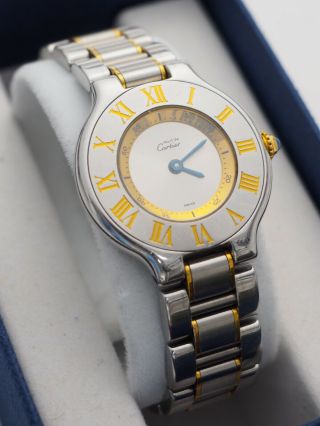 Must De Cartier Ladies Two Tones Gold / Steel Watch