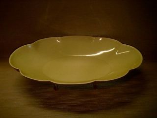 Vintage Kay Finch California Pottery Centerpiece Console Bowl - Chartreuse & Brown