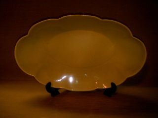 Vintage Kay Finch California Pottery Centerpiece Console Bowl - Chartreuse & Brown 3