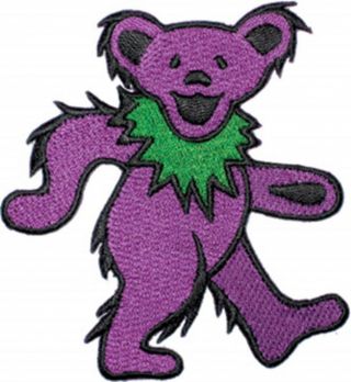 Grateful Dead Dancing Bear Purple Sew/iron On Patch Rock Music Band Coat