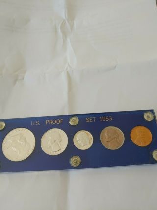1953 United States Silver Proof Set In Hard Plastic Holder - S&h Usa