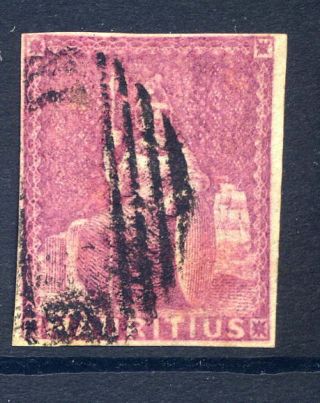 Mauritius 1858 - 62 Britannia 9d Dull Magenta Four Margins Fine Barred Oval