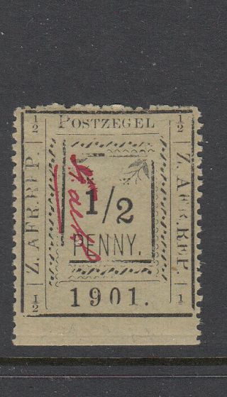 Transvaal Pietersburg 1/2p,  Perforated,  Mlh,  Sc 193,  Red Signature