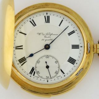 Kaufmann Swiss 18k Gold Top Grade Hammers Jeweled Quarter Repeater Pocket Watch