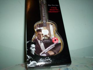 ELVIS GUITAR Illuminated Musical Ornament - - I ' LL BE HOME FOR CHRISTMAS 3