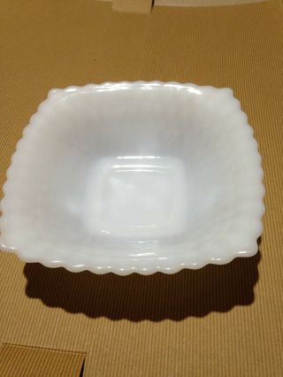 Westmoreland Hobnail White Milk Glass Bowl Dish Square Candy Nut Compote Vtg