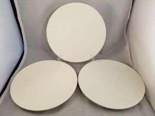 Set Of 3 Pottery Barn Studio Cream Dinner Plates