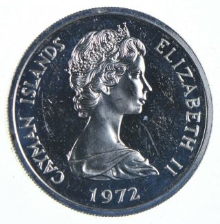 Silver - World Coin - 1972 Cayman Islands 5 Dollars - World Silver Coin 683