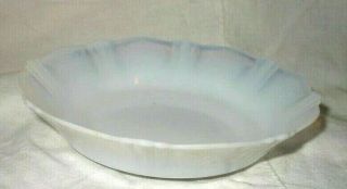 Antique Vintage Glass White Blue Bowl Opalescent French Design