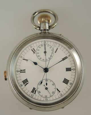 Swiss Split Seconds Rattrapante Chronograph Pocket Watch C1927