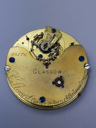 A Karrusel Bahne Bonniksen Pocket Watch Movement - Retailed By Stewart,  Glasgow