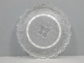 ANTIQUE LACY PERIOD CUP PLATE LEE ROSE LR - 243 STARS LEAVES SCALLOPED EASTERN 2