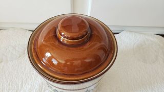 Vintage Pott - Rumtopf Pottery Jar With Lid Brown 2