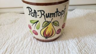 Vintage Pott - Rumtopf Pottery Jar With Lid Brown 3