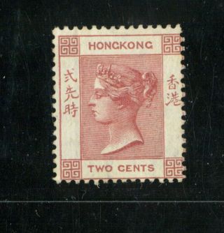 (hkpnc) Hong Kong 1880 Qv 2c Rose Cc Watermark Vf No Gum