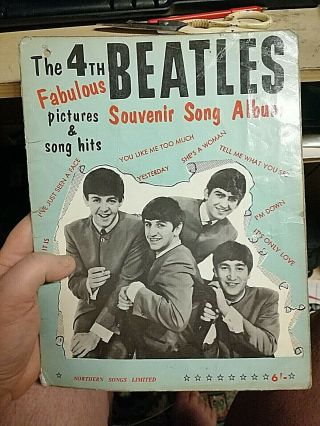 The 4th Fabulous Beatles Souvenir Song Album Rare Sheet Music 1965 Please Read