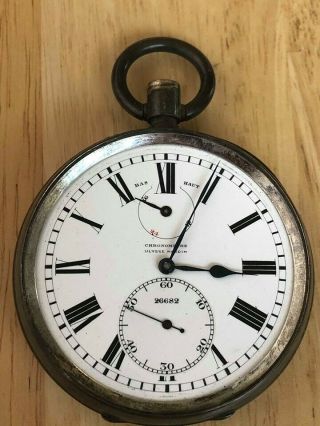 Rare Ulysse Nardin Locle Chronometer Silver Deck Watch