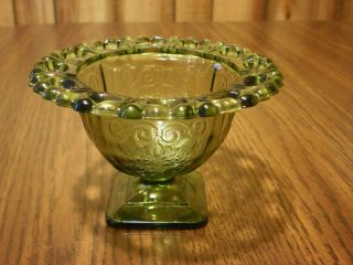 Vintage Indiana Glass Candy Dish With Flower Basket Design