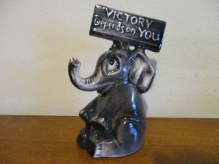 Vintage Mccoy Elephant Political Figurine Victory Depends On You Republican