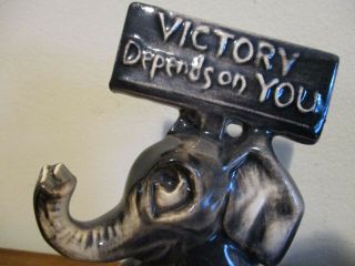 Vintage McCoy Elephant Political Figurine Victory Depends on You Republican 2