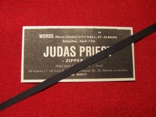 Judas Priest 1976 Vintage Gig Concert Advert St Albans City Hall