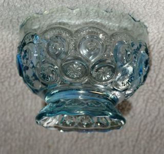 L.  E.  Smith Moon Stars Blue Glass Fairy Courting Lamp Candle Holder Bottom Only