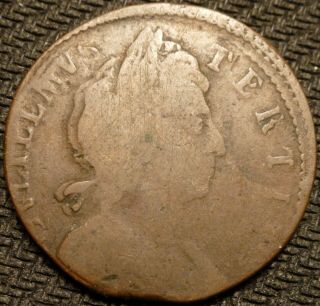 Great Britain 1696 Or 1698 ? Halfpenny (double Strike And Planchet Clip Errors)